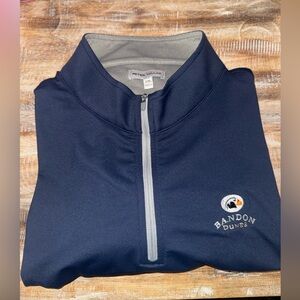 Peter Millar Quarter Zip Pullover XXL Navy Bandon Dunes Golf Resort Performance
